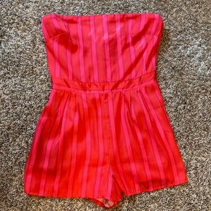 LOVERS & FRIENDS Red Striped Romper
